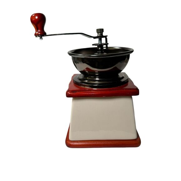 Vintage Cafe Coffee Mill Grinder with Porcelain- Floral- Fast Shipping - Picture 6 of 16